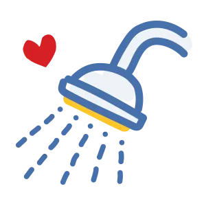 illustrated shower icon. Ronald McDonald House